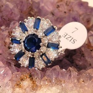 Sapphire/Crystal Ring